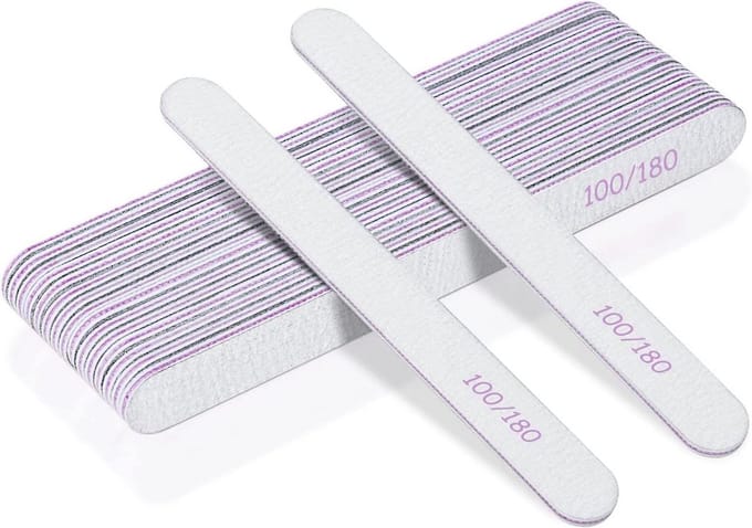 Nagelvijlen Set - Manicure Tools - Nagel Vormgeven - Dubbelzijdig Emery Board - 15 Stuks - Grijs