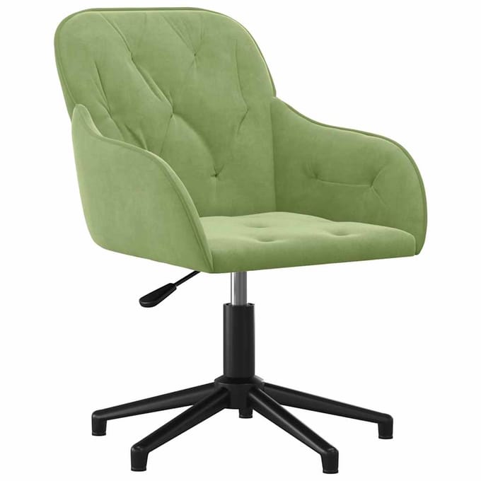 vidaXL - Eetkamerstoelen - draaibaar - 2 - st - fluweel - lichtgroen