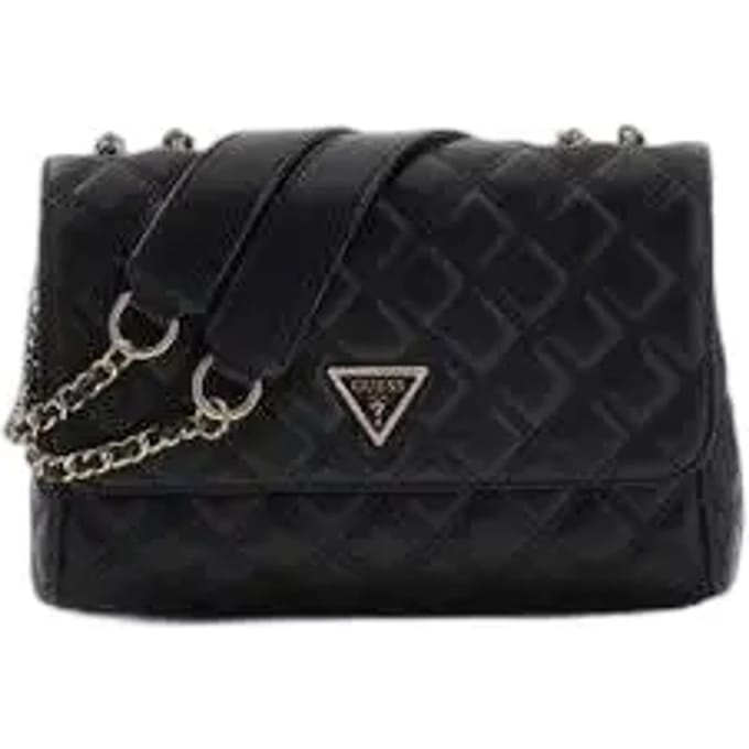 GUESS Schoudertas Giully II Compound Convertible Flap Bag Black Zwart