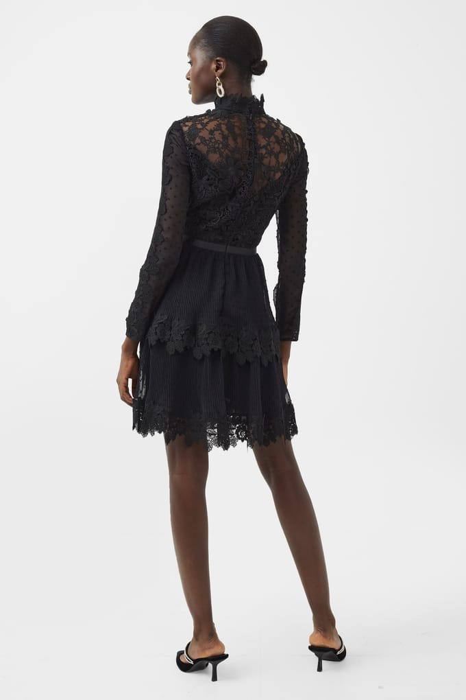 French Connection Gariana Lace Dress Black Größe: 6 | Minikleider Outlet | Damen | Schwarz