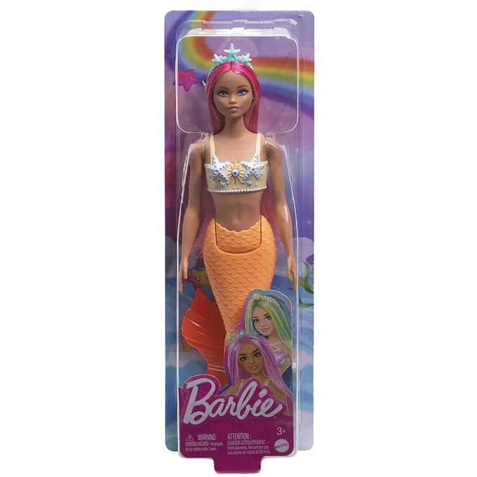 Barbie A Touch of Magic - Oranje zeemeermin staart - Barbiepop