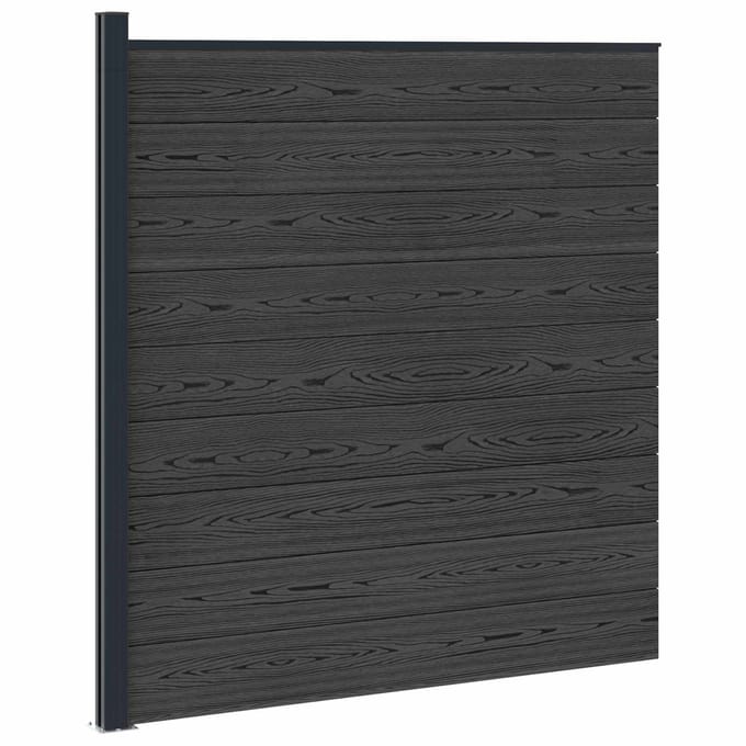 vidaXL - Hekset - 175 - x - 186 - cm - WPC - en - Aluminium - Zwart
