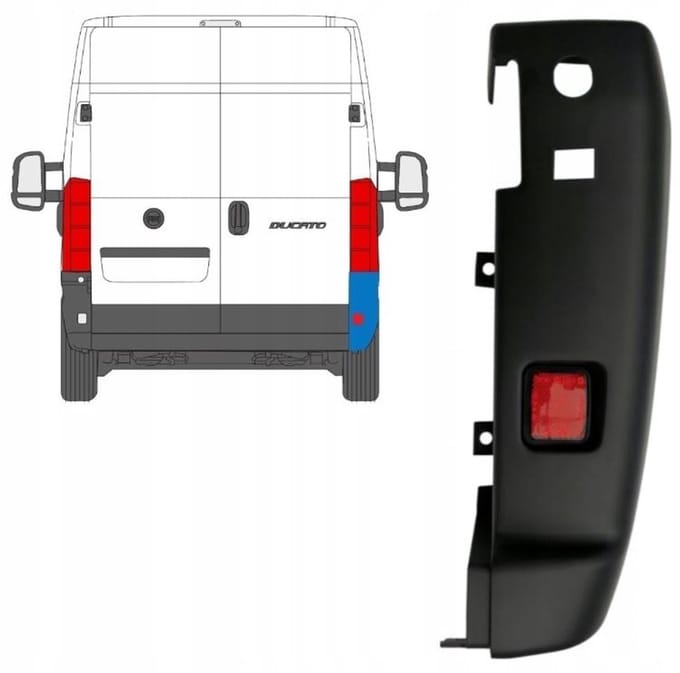 Hoek achterbumper 180 graden voor Citroen Jumper 2018- / Rechts