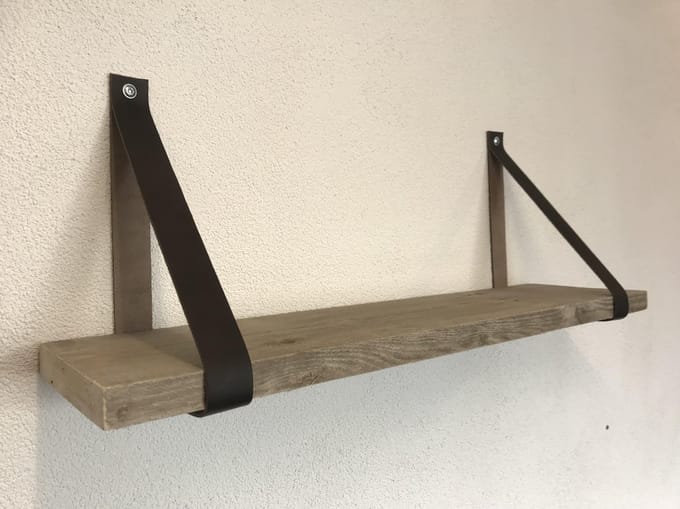 Leren plankdragers | bruin | 2 stuks | per set | Echt lederen plankendragers | Plankendrager | Plankdragers bruin | Plankdragers leer | Industriele plankdragers | Ophangsysteem | bruine plankdragers | plank dragers | planken dragers
