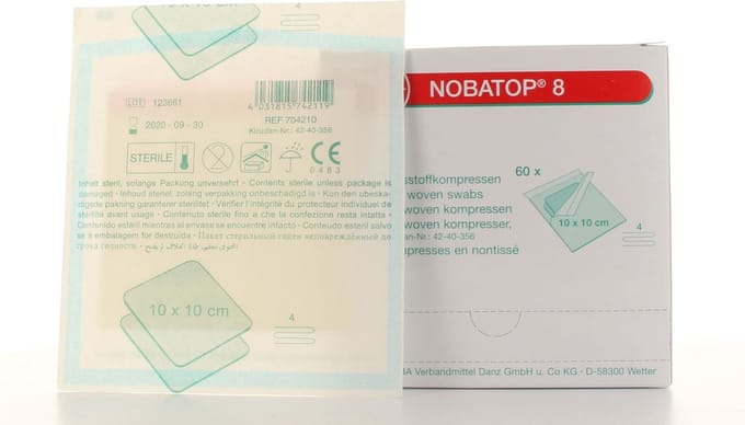 Noba NonWoven Kompres Nobatop 12 6-laags 10 x 10cm