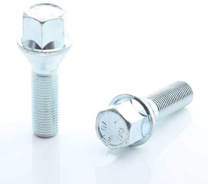 Set van 10 conische HEX17 wielbouten M12x1,25 x32mm - Zilver