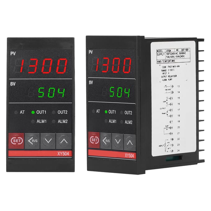 Intelligente PID Temperatuurregelaar Industriële Verwarming Koeling Relais XY504 100‑240VAC black