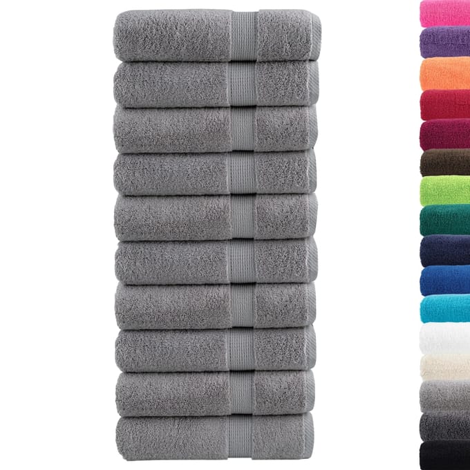vidaXL - Badhanddoeken - SOLUND - 10 - st - 600 - g/m² - 100x150 - cm - grijs