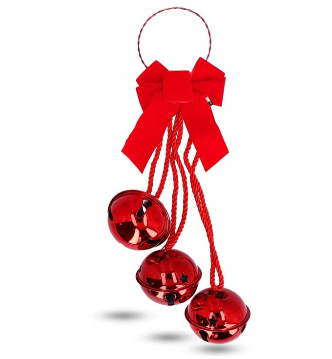Kerstklokken Deurdecoratie Rood Metaal 41 cm