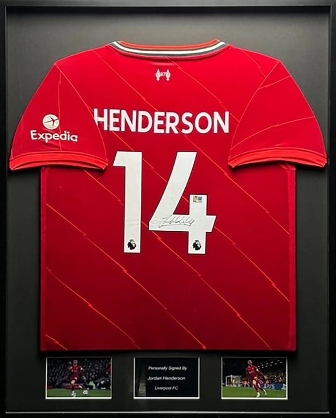 Jordan Henderson Liverpool 19/20 ingelijst thuis shirt