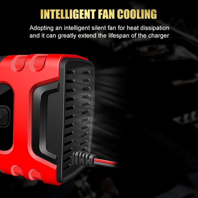Auto-acculadermachine Digitaal display Motorfietsacculader Automatische acculader UK Plug rood