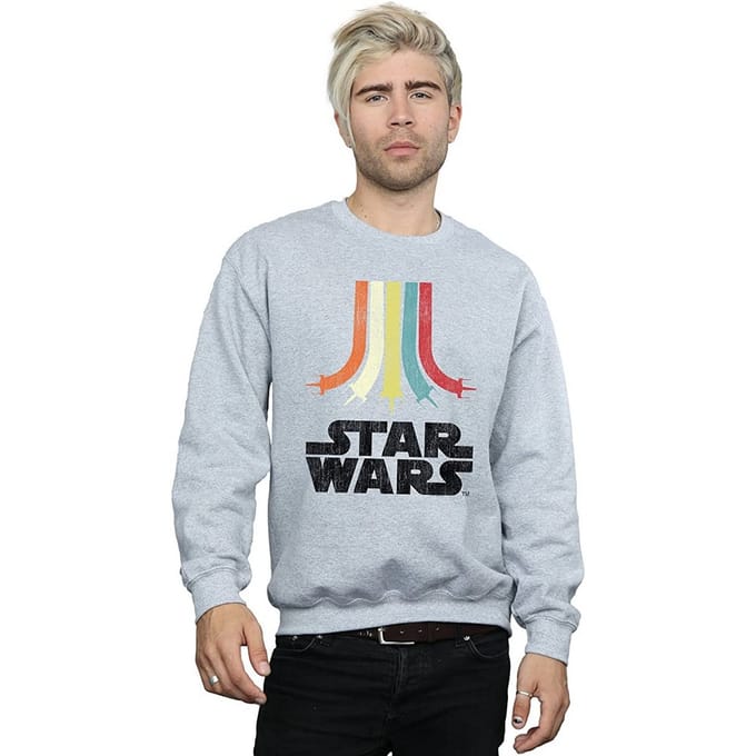 Star Wars Heren Regenboog Sweatshirt (Sportgrijs)