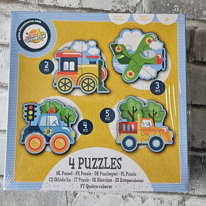 Kinder leg puzzel, gevormde puzzel, 2 3 4 en 5 stukjes, Voertuigen