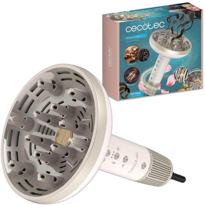 Cecotec Föhn met diffuser DryWave Nébula 1300W BLDC PlasmaTech gedefinieerde krullen