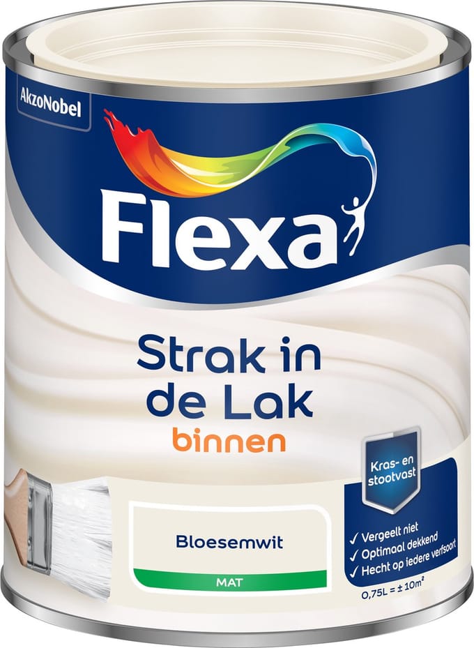 Flexa - Strak In De Lak Binnenlak Mat - Bloesemwit - 750 Ml