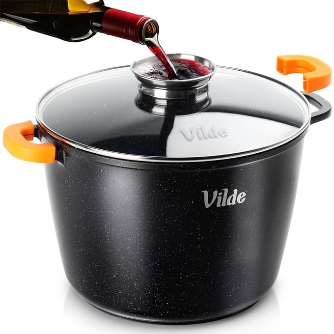 Kookpan Graniet met Glazen Deksel 28 cm, 9,7 l - Kookpot - Soeppan