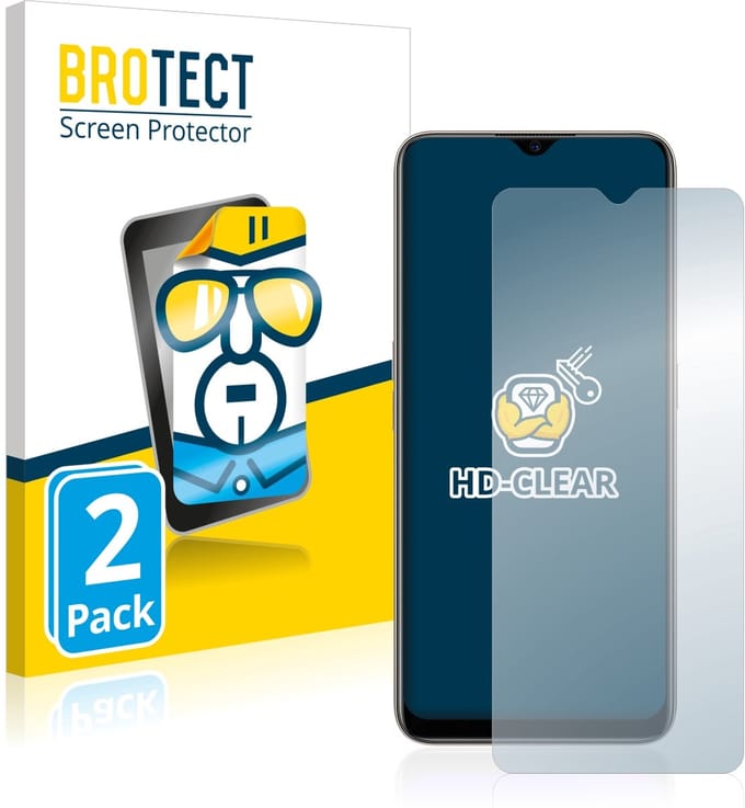 BROTECT - Screenprotector voor Oppo A5 2020 - Folie Beschermfolie transparant 2 Stuks