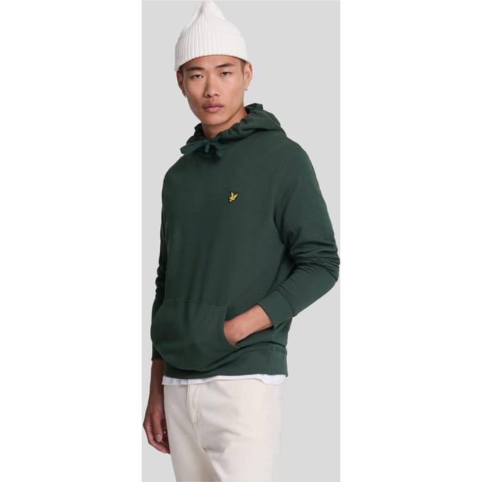 Men's Lyle And Scott Pullover Hoodie in Green