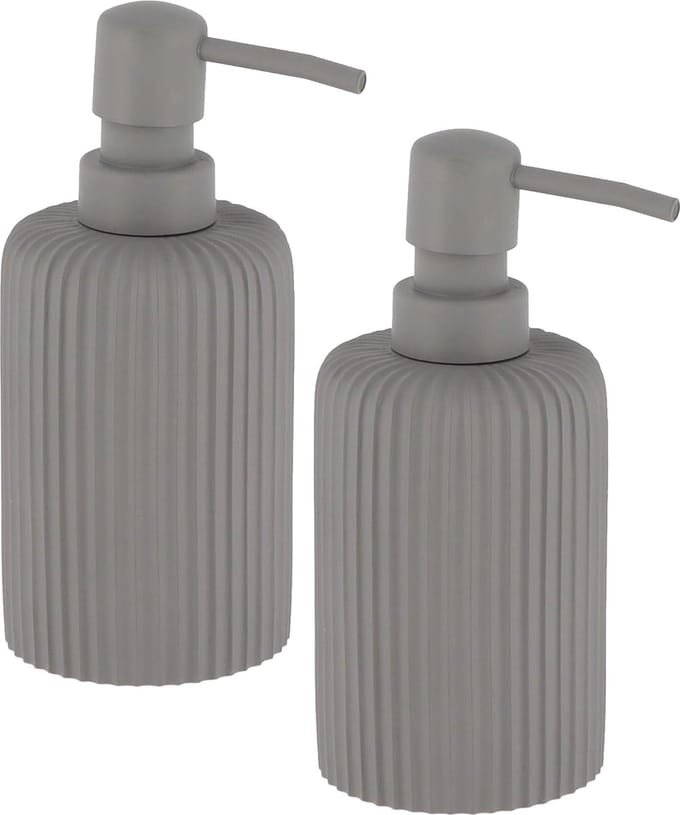 Tendance Zeeppompje 101 series - 2x - grijs - geribbeld - PS - D7 x H17 cm - 230 ml - badkamer