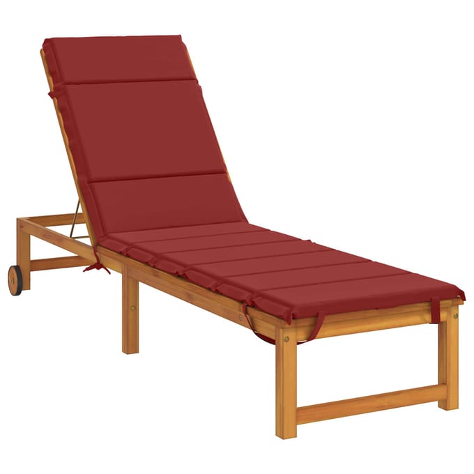 vidaXL - Ligstoel - Kussen - GEMERT - 100% - Polyester - Wijnrood - 200 - x - 50 - x - 3 - cm