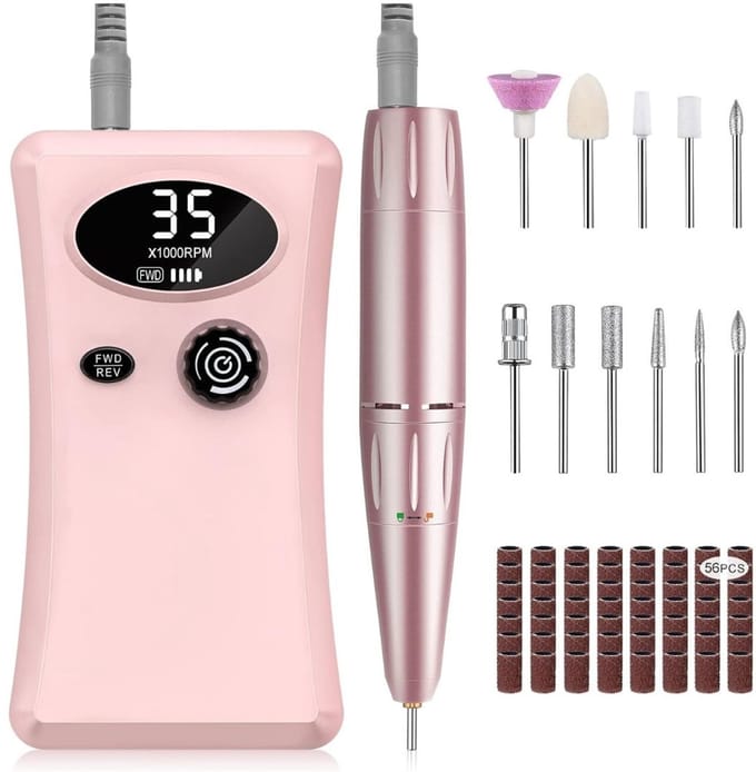 Core® Pedicureset Electrisch - Pedicureset Professioneel - Pedicure Set - Roze - 21cm x 16cm x 6cm