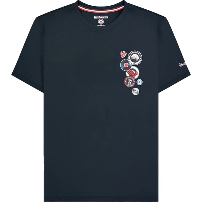 Lambretta Heren Badge Groot & Lang T-Shirt (Marine)
