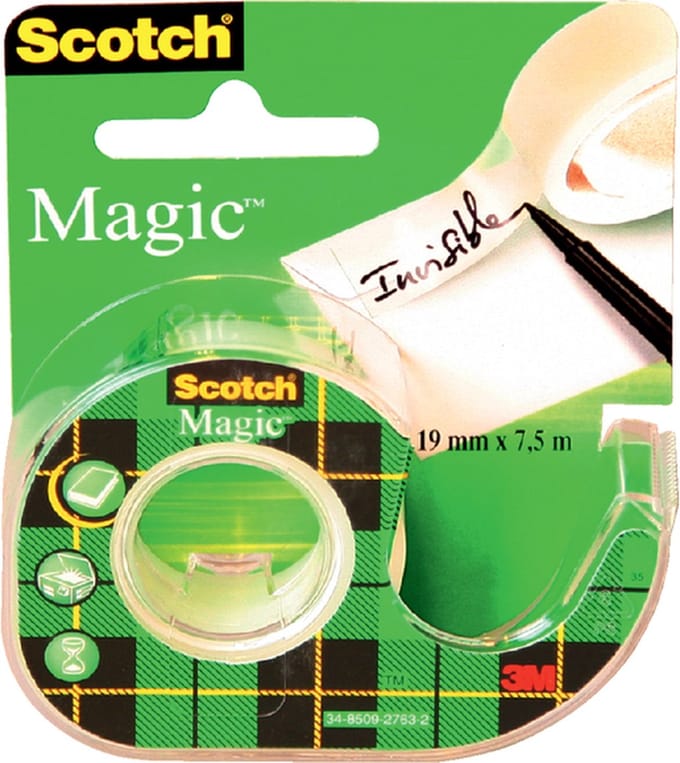 Plakband scotch magic 810 19mmx7.5m + plakbandh | 12 stuks