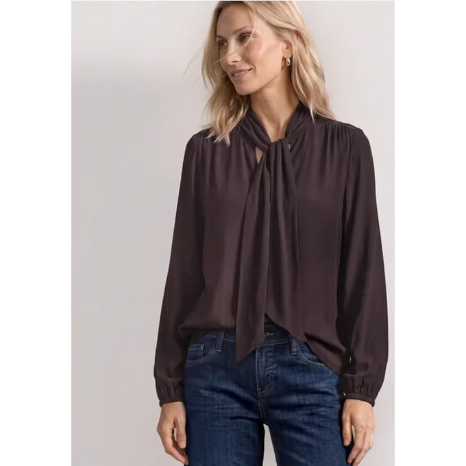 Blouse met lange mouwen en strikdetail