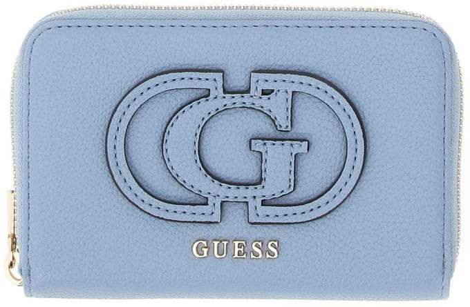 GUESS portemonnee Isola SLG Zip Around Wallet Light Blue Lichtblauw