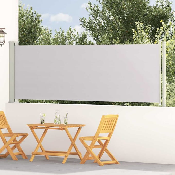 vidaXL - Tuinscherm - uittrekbaar - 117x614 - cm - grijs