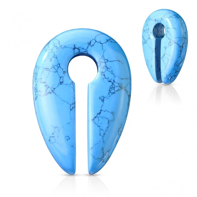 Taper natuursteen 12 mm - Turquoise - LMPiercings