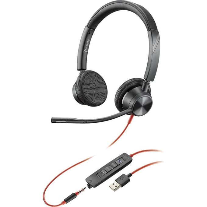 Headphones with Microphone Poly 214017-01 Red Black