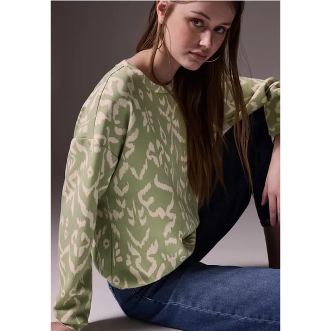 Gedessineerd Silk-Look Shirt