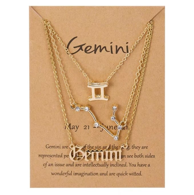 EmmyRovi – Tweelingen Ketting Set – 3 kettingen – Sterrenbeeld