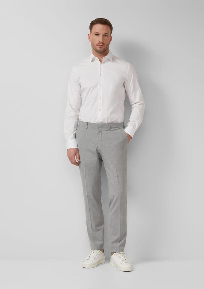 Slim fit pantalon met pied-de-poule-motief, model 's.O ULTIMATE'