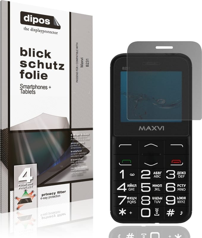 dipos – Matte Privacy Screenprotector geschikt voor Maxvi B231 | Anti-Spy Beschermfolie