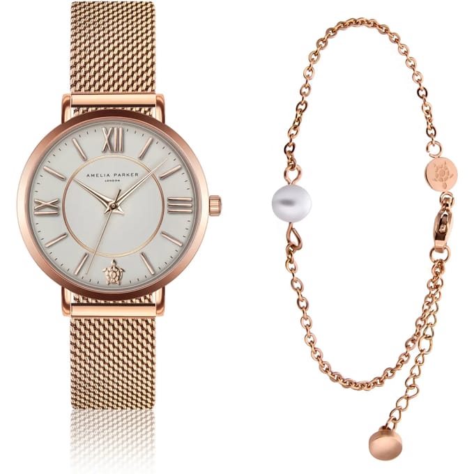 Dameshorloge en armband Amelia Parker Petite Classique
