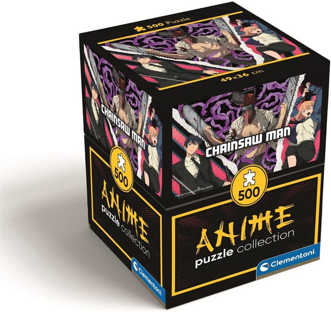 Clementoni - Puzzel - 500 Stukjes - Chansaw Man - Anime collection - Cube - Puzzel Voor Volwassenen