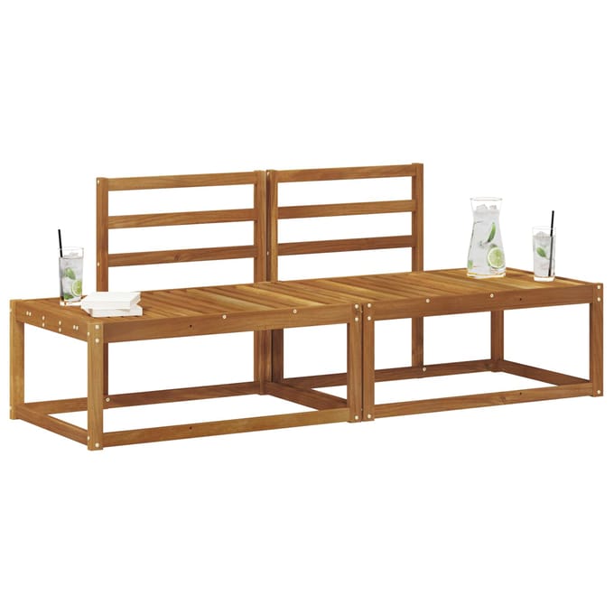 vidaXL - Buiten - eindsofa - 2 - Stuk - Naturel - 182,5 - x - 63 - x - 73 - cm