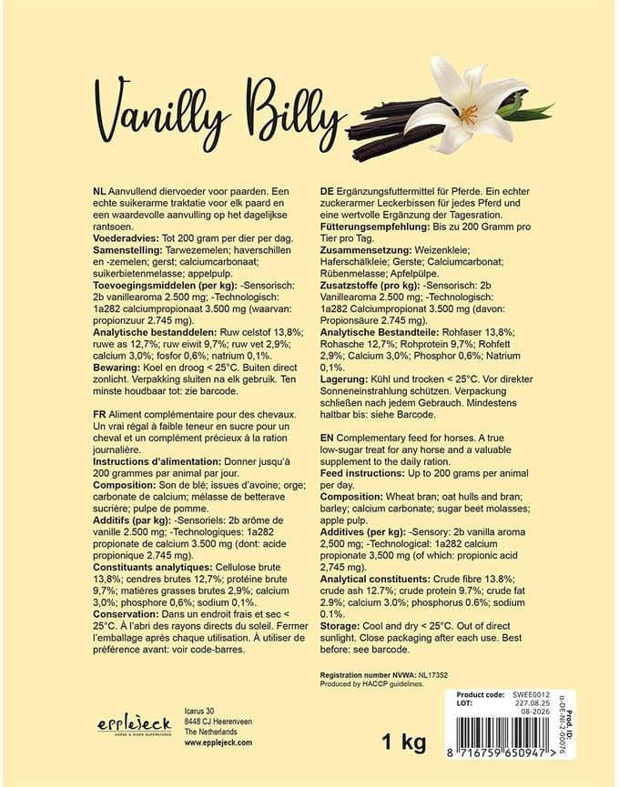 Epplejeck Paardensnoepjes Epplejeck Vanilly Billy