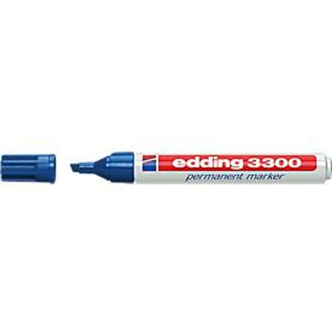 EDDING permanent marker 3300, met wigvormige punt, 10 stuks, blauw