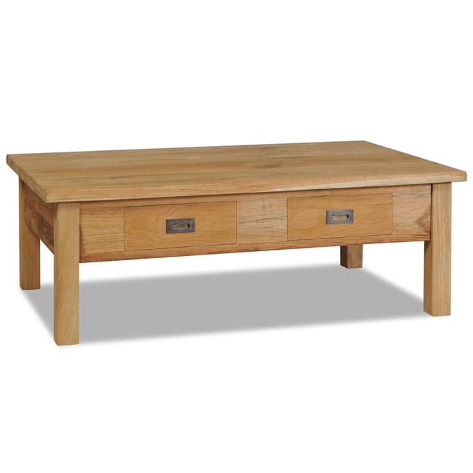 vidaXL - Salontafel - massief - teakhout - 100x60x35 - cm