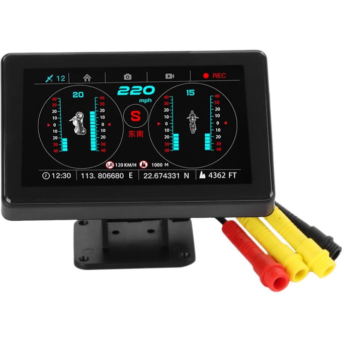 Motor Rij recorder Dubbele Lens LCD Scherm GPS Snelheidsmeter Snelheidswaarschuwing IP67 Waterdicht Multifunctioneel black