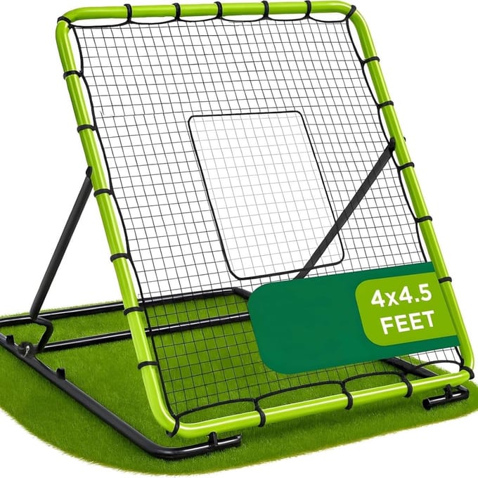 Baseball Rebounder Trainingsnet - Honkbal & Softbal - 122 x 137 cm - 3 Verstelbare Hoeken - Voor Reactie- en Veldtraining - Weerbestendig