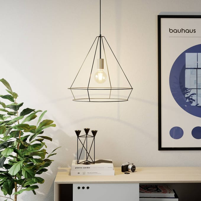 Envostar Open hanglamp met metalen kap, hoekig