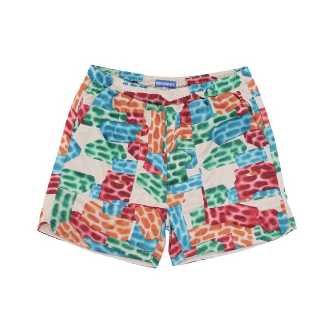 Basketbalshort heren Building Blocks Mesh short creme