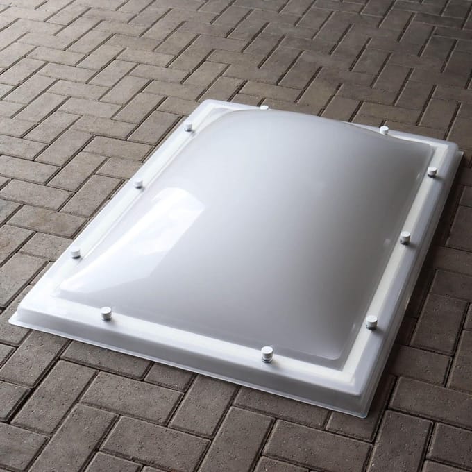 Lichtkoepel plexiglas opaal 70x100 cm dubbelwandig