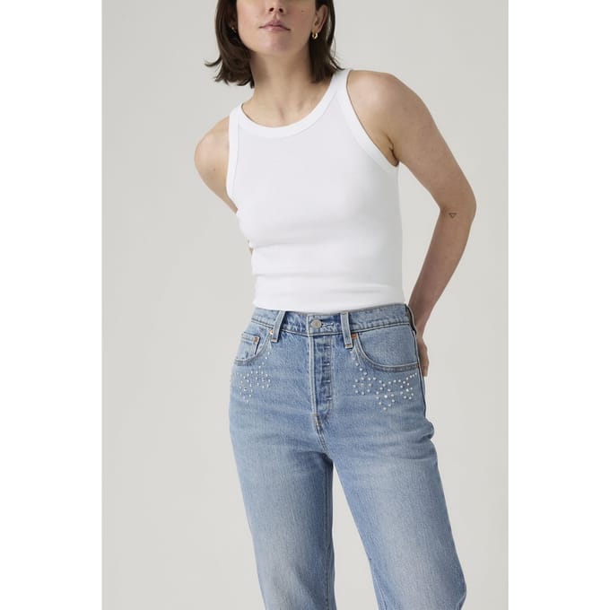 Levi's 501 Crop Spark My Spurs Größe: W29L26 | Straight Jeans Outlet | Damen