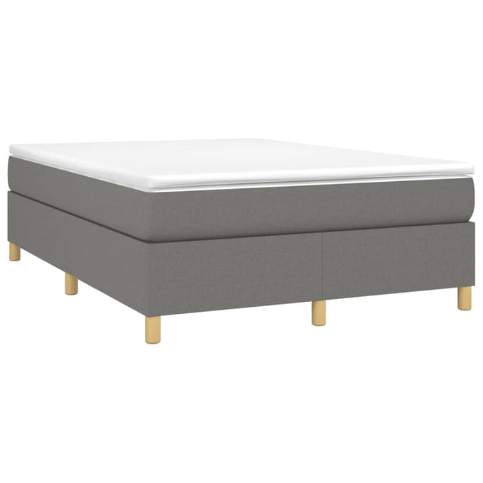 vidaXL - Boxspring - bed - stof - donkergrijs - 140x200 - cm
