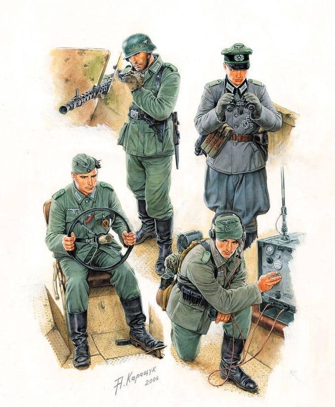 Zvezda Modelbouwpakket Militaire voertuigen - 3585 German Halftrack Crew Plastic - 1:35 - Modelbouw
